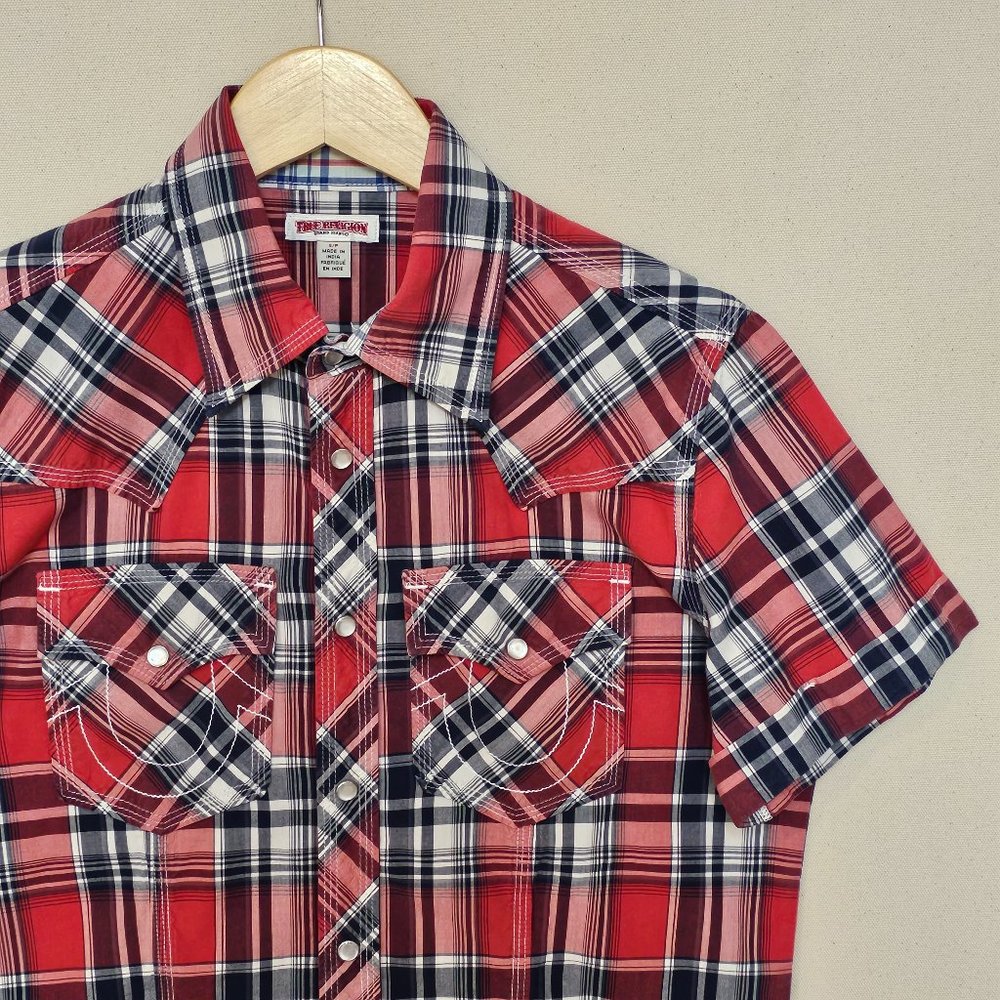 True Religion Short Sleeve Western Style Snap Shirt S